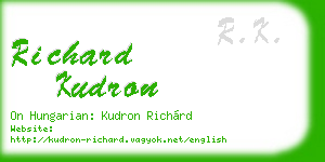 richard kudron business card