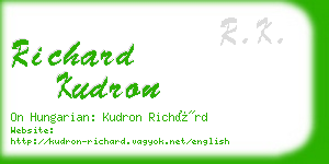 richard kudron business card